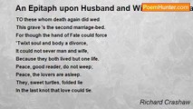 Richard Crashaw - An Epitaph upon Husband and Wife Who died and were buried together