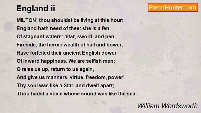 William Wordsworth - England ii