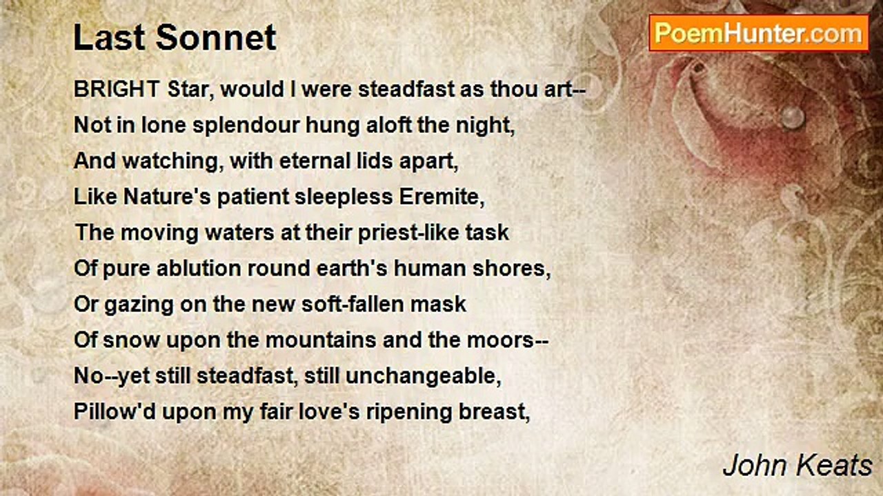 John Keats - Last Sonnet