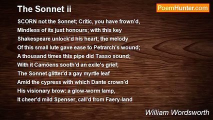 William Wordsworth - The Sonnet ii