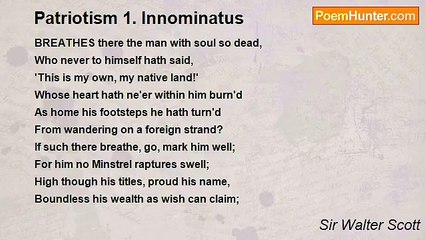 Sir Walter Scott - Patriotism 1. Innominatus
