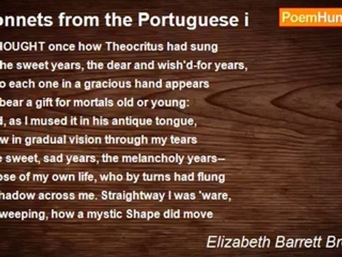 Elizabeth Barrett Browning - Sonnets from the Portuguese i