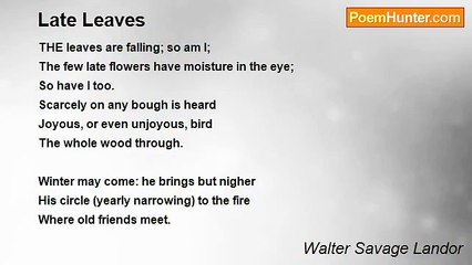 Walter Savage Landor - Late Leaves