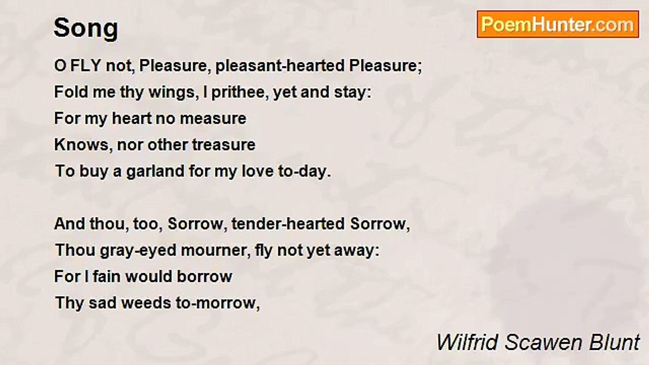 Wilfrid Scawen Blunt - Song