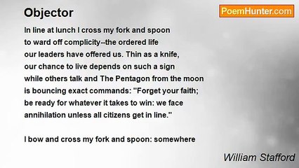 William Stafford - Objector
