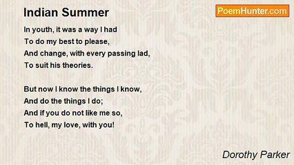 Dorothy Parker - Indian Summer