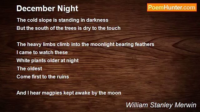 William Stanley Merwin - December Night