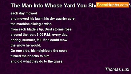 Thomas Lux's Poem: The Yard You Should Never Hit Your Ball 🎾