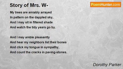 Dorothy Parker - Story of Mrs. W-