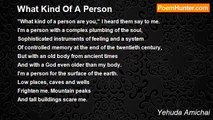 Yehuda Amichai - What Kind Of A Person