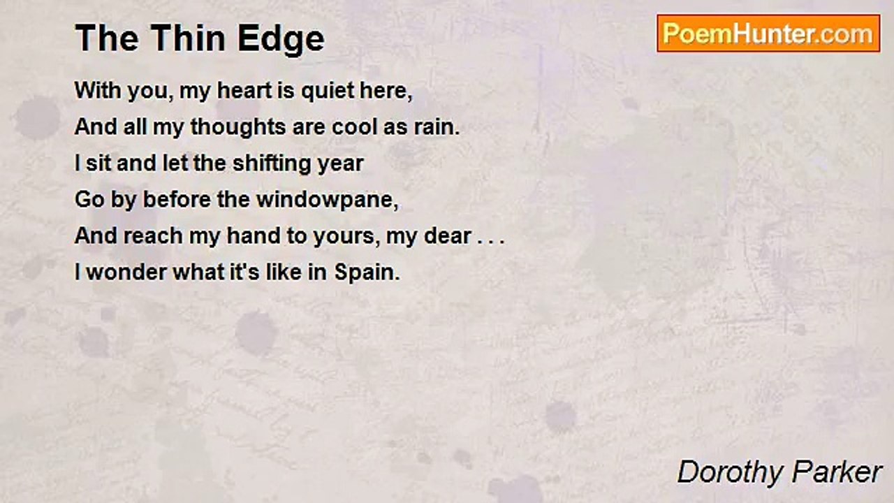 Dorothy Parker - The Thin Edge