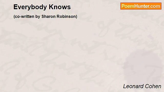 Leonard Cohen - Everybody Knows