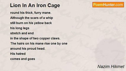 Nazim Hikmet - Lion In An Iron Cage