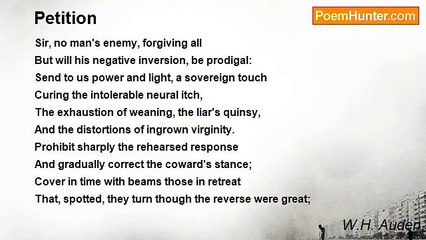 W.H. Auden - Petition