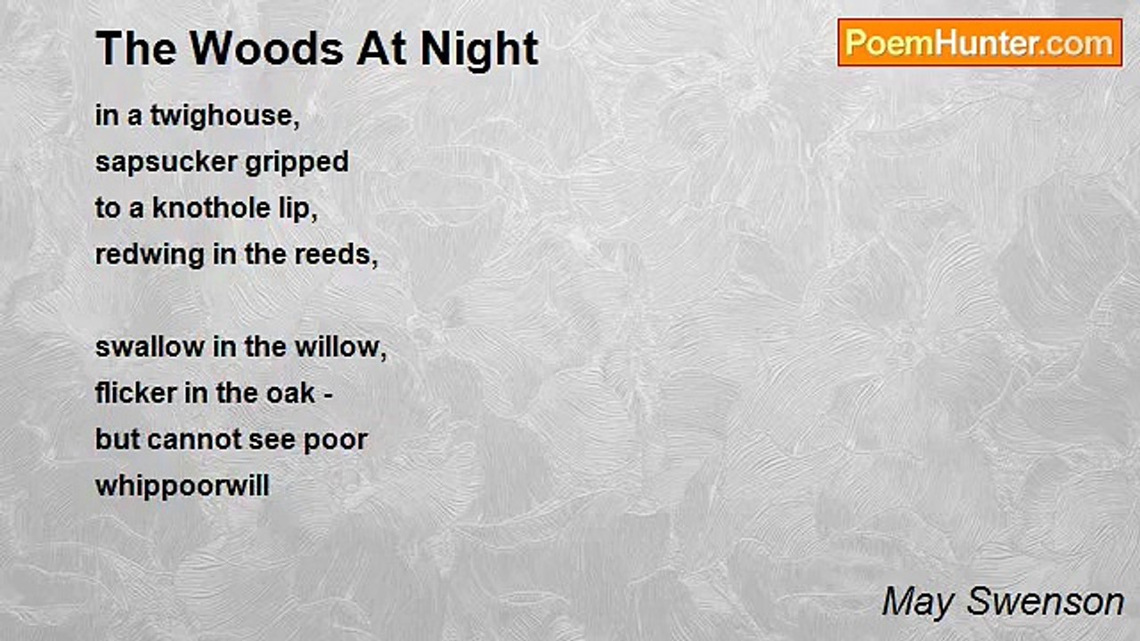 May Swenson - The Woods At Night