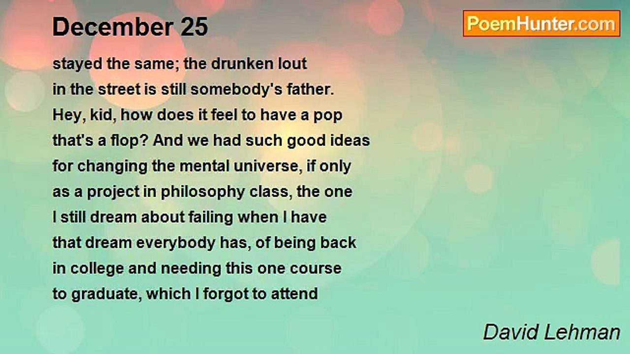 David Lehman - December 25