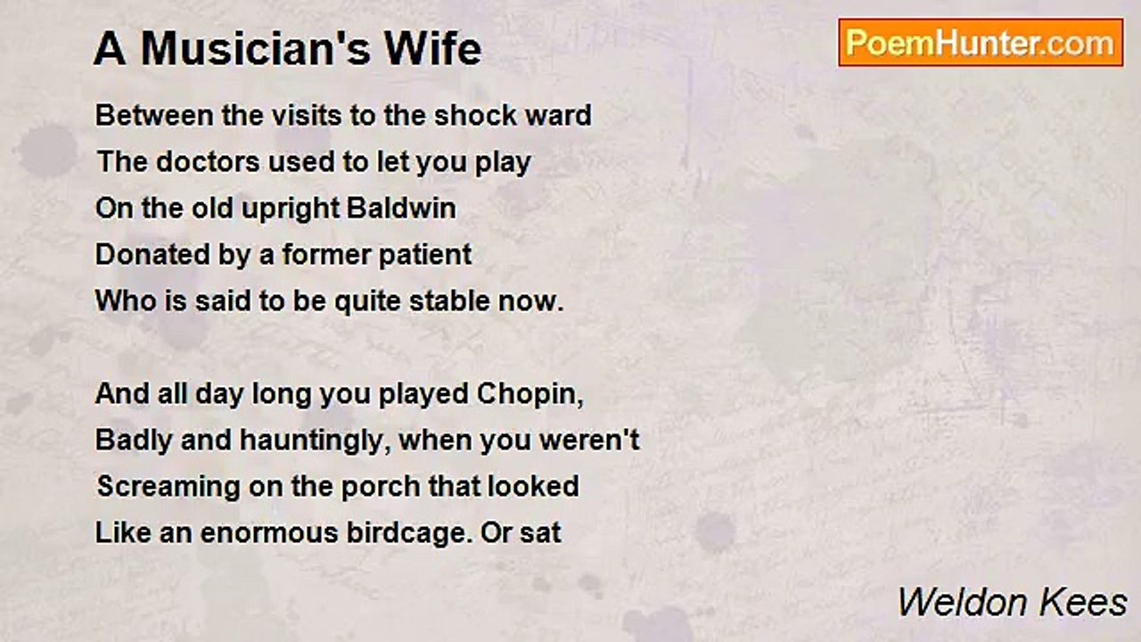 Weldon Kees - A Musician's Wife