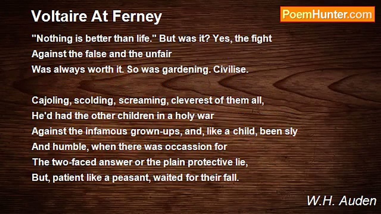 W.H. Auden - Voltaire At Ferney