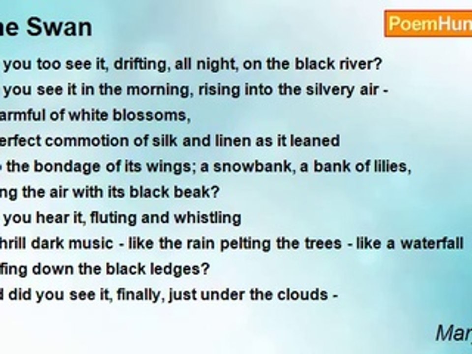 Mary Oliver - The Swan