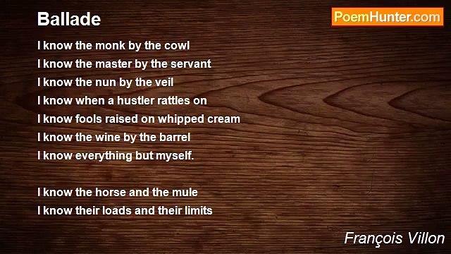François Villon - Ballade