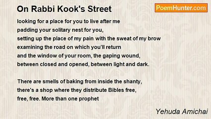 Yehuda Amichai - On Rabbi Kook's Street