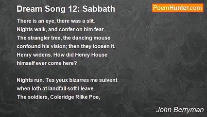 John Berryman - Dream Song 12: Sabbath