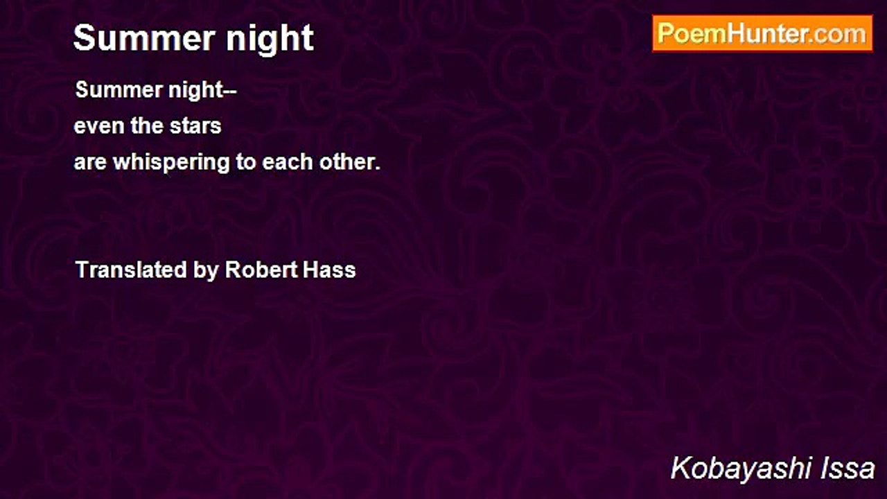 Kobayashi Issa - Summer night