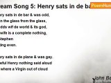 John Berryman - Dream Song 5: Henry sats in de bar & was odd