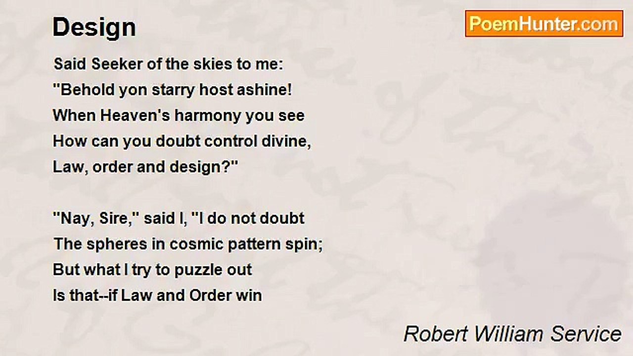 Robert William Service - Design