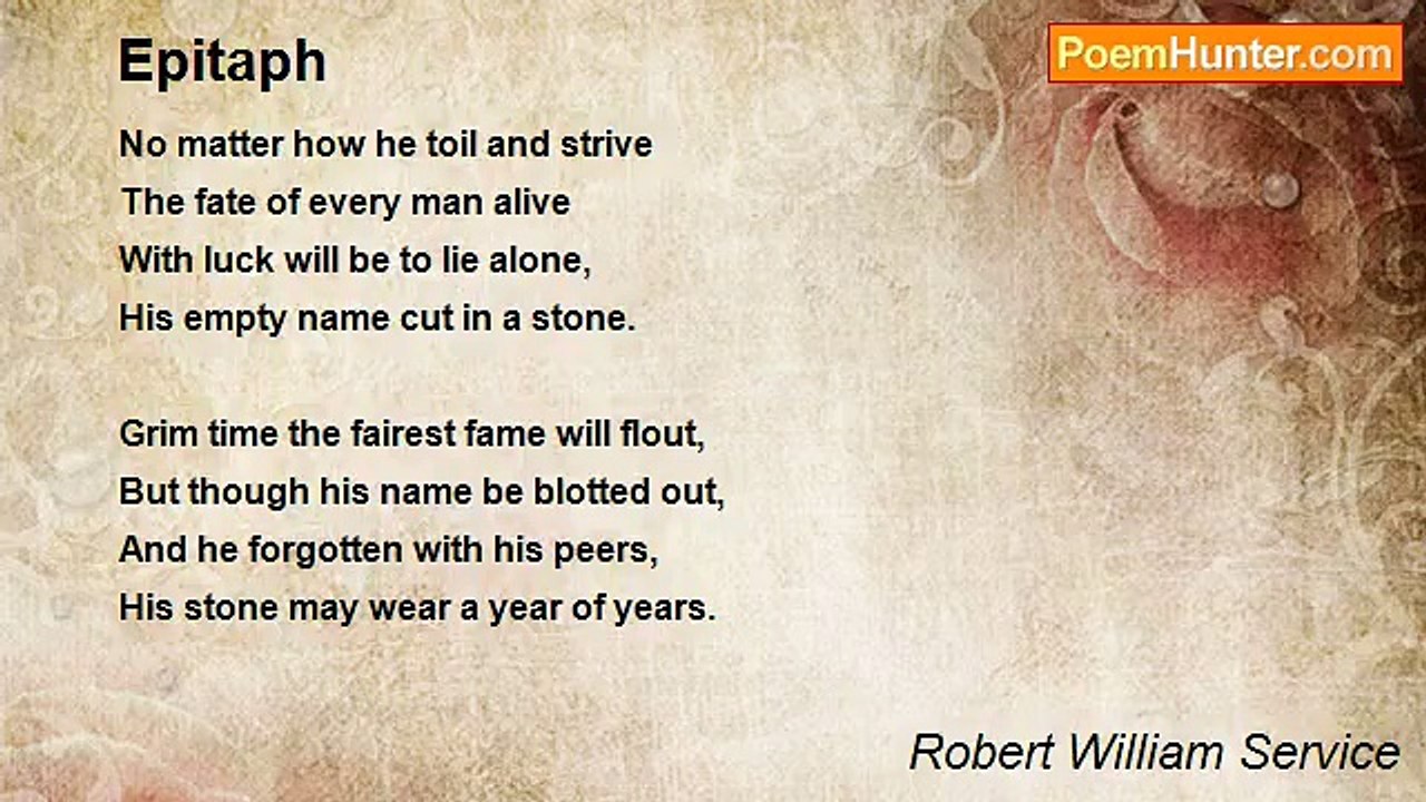 Robert William Service - Epitaph