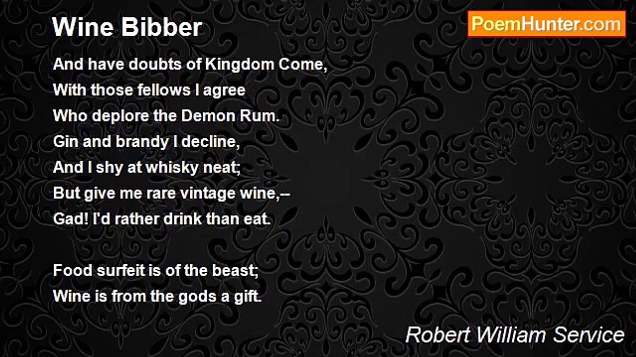 Robert William Service - Wine Bibber
