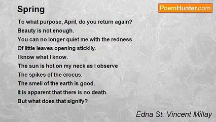 Edna St. Vincent Millay - Spring