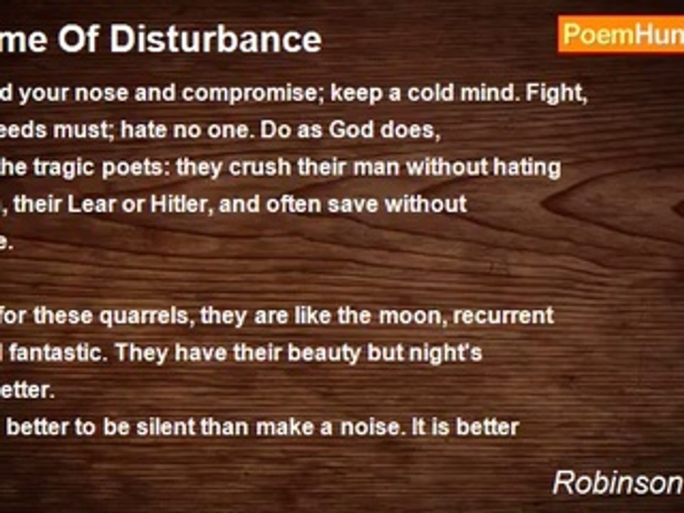 Robinson Jeffers - Time Of Disturbance