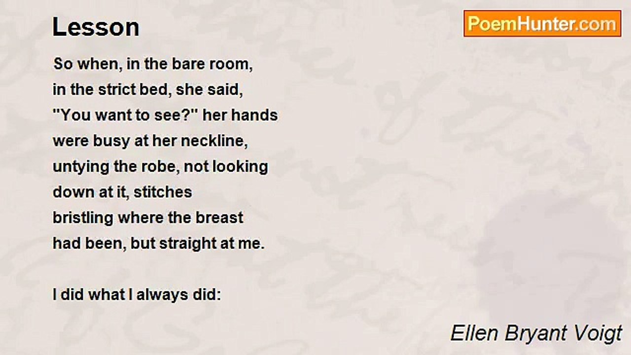 Ellen Bryant Voigt - Lesson