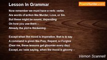 Vernon Scannell - Lesson In Grammar