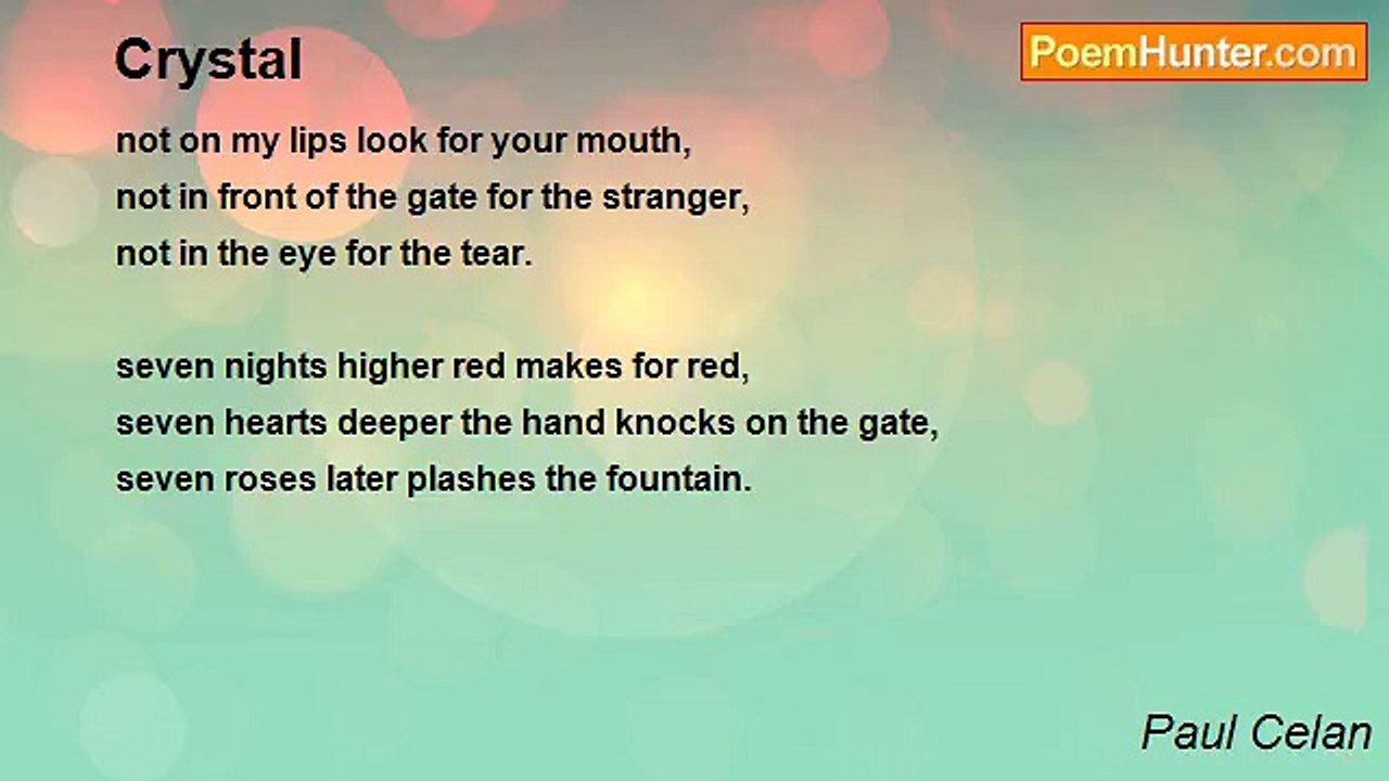 Paul Celan - Crystal