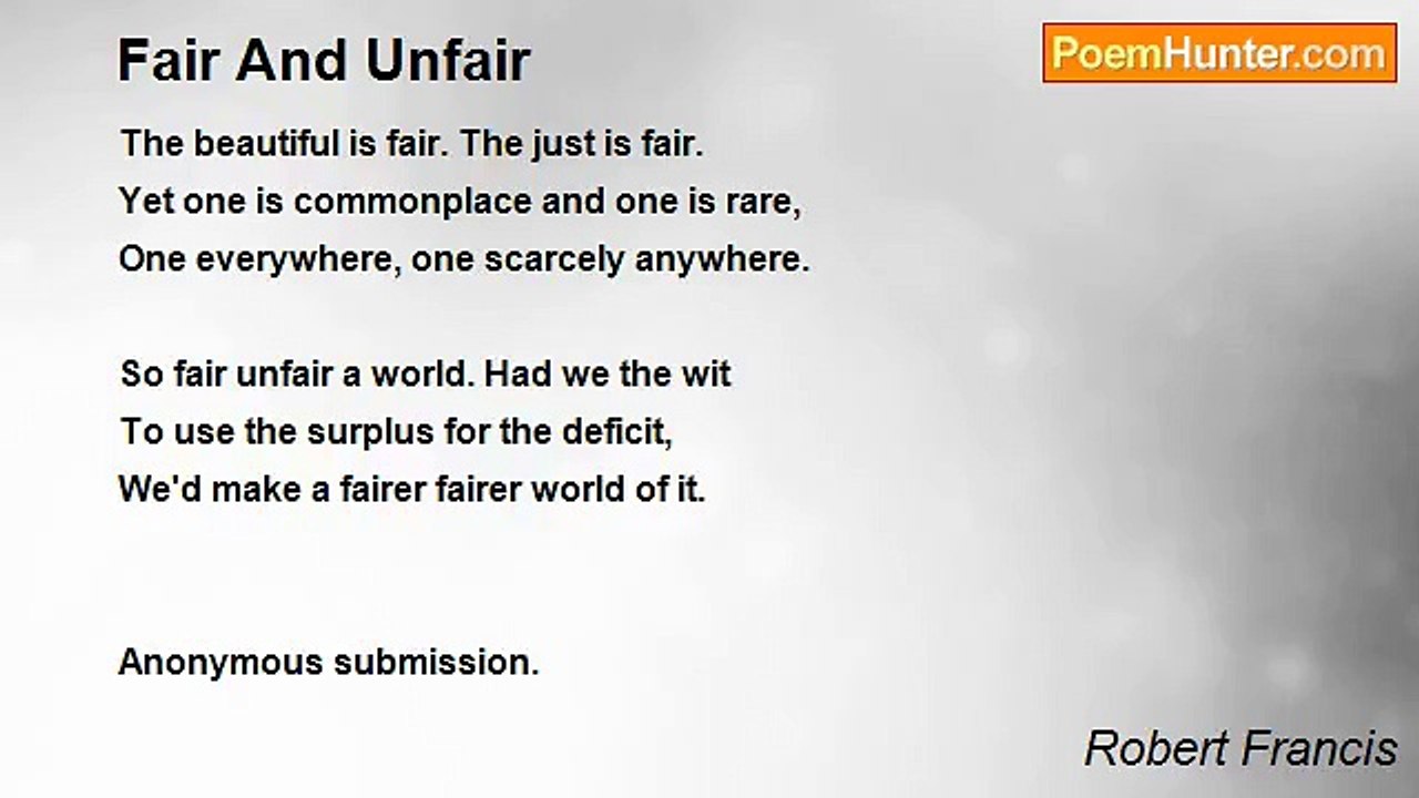 Robert Francis - Fair And Unfair