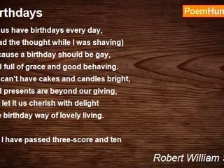 Robert William Service - Birthdays