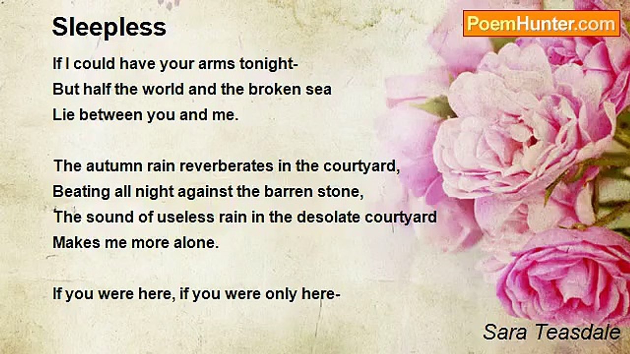 Sara Teasdale - Sleepless