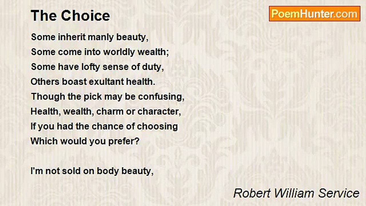 Robert William Service - The Choice