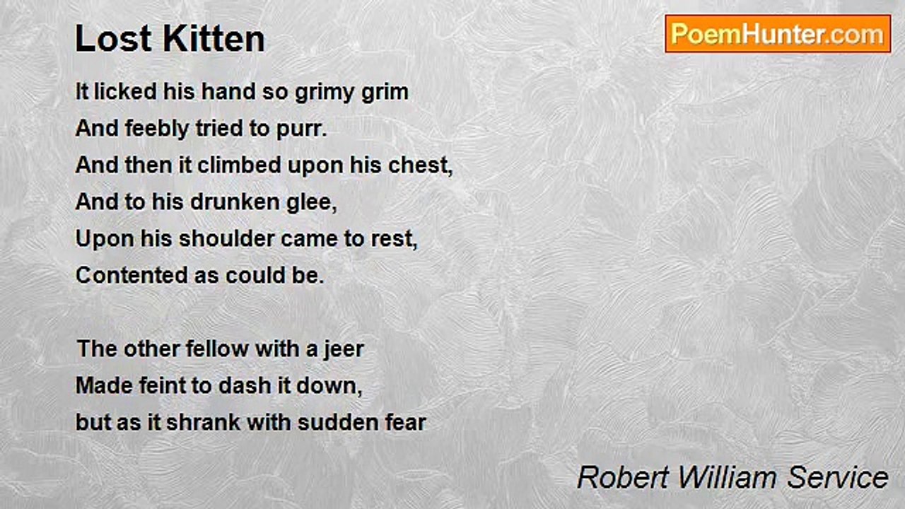 Robert William Service - Lost Kitten