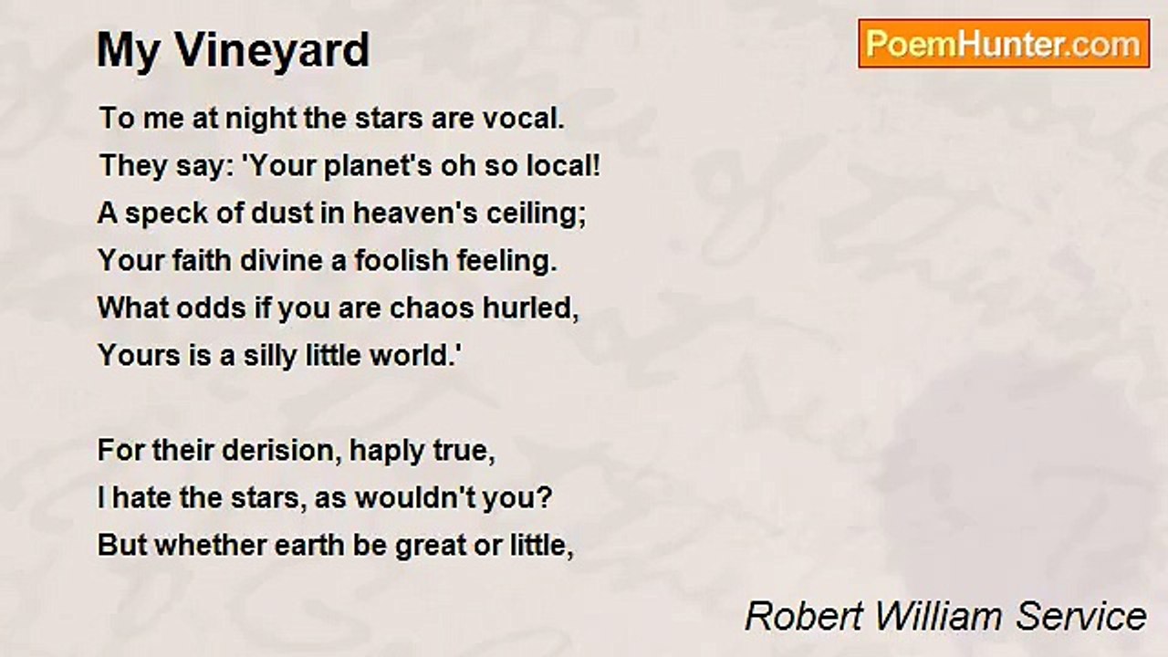 Robert William Service - My Vineyard