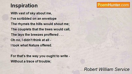 Robert William Service - Inspiration