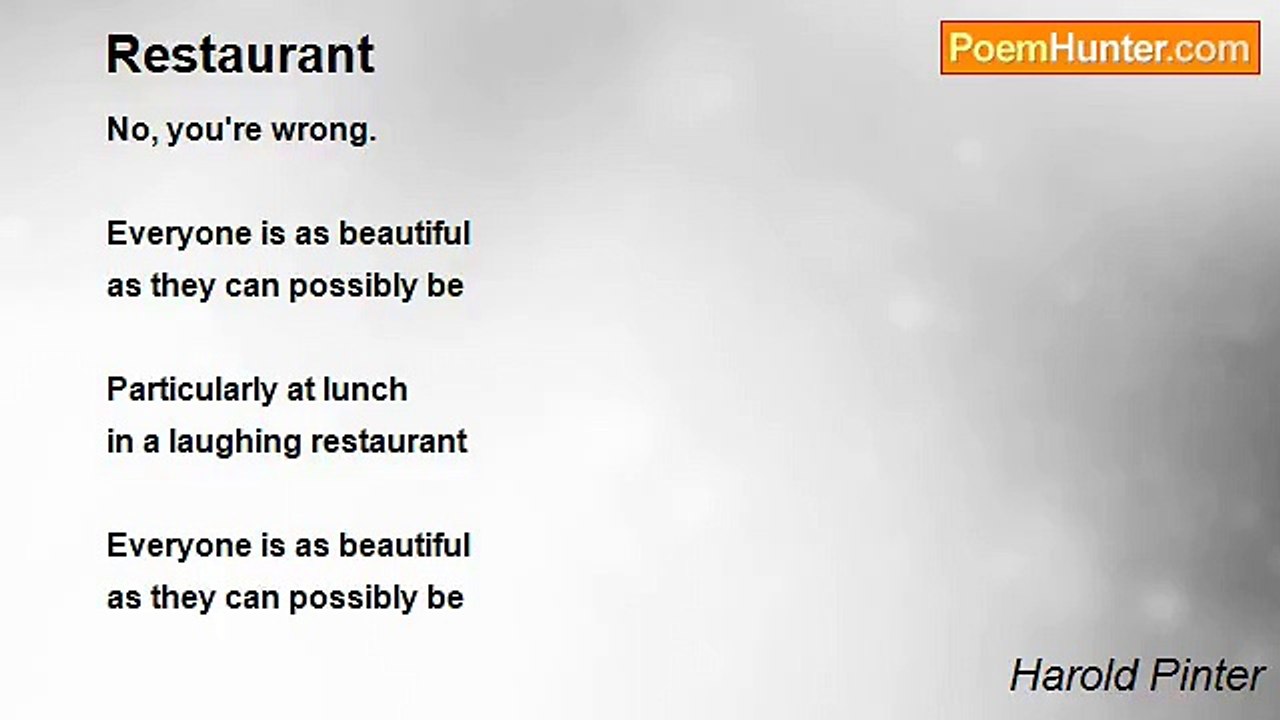 Harold Pinter - Restaurant