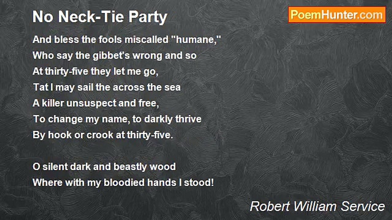 Robert William Service - No Neck-Tie Party