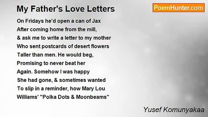 Yusef Komunyakaa - My Father's Love Letters