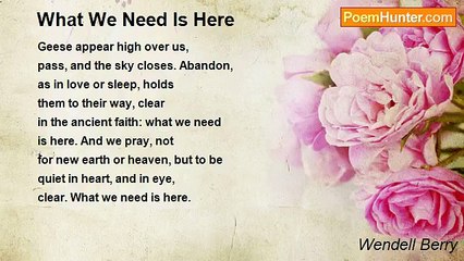 Wendell Berry - What We Need Is Here