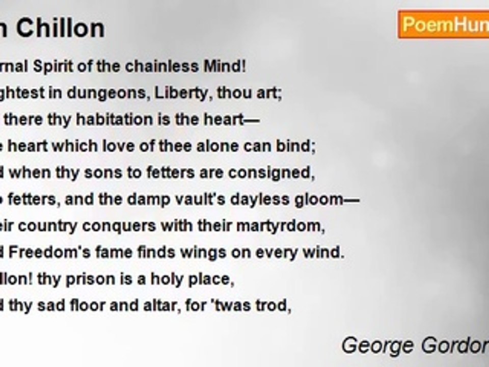 George Gordon Byron - On Chillon