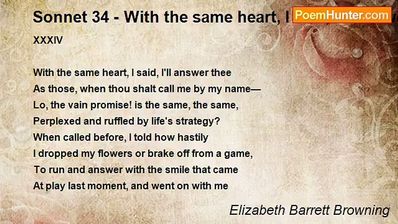 Elizabeth Barrett Browning - Sonnet 34 - With t...