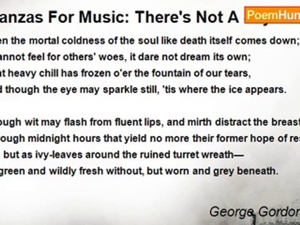 George Gordon Byron - Stanzas For Music: There'...